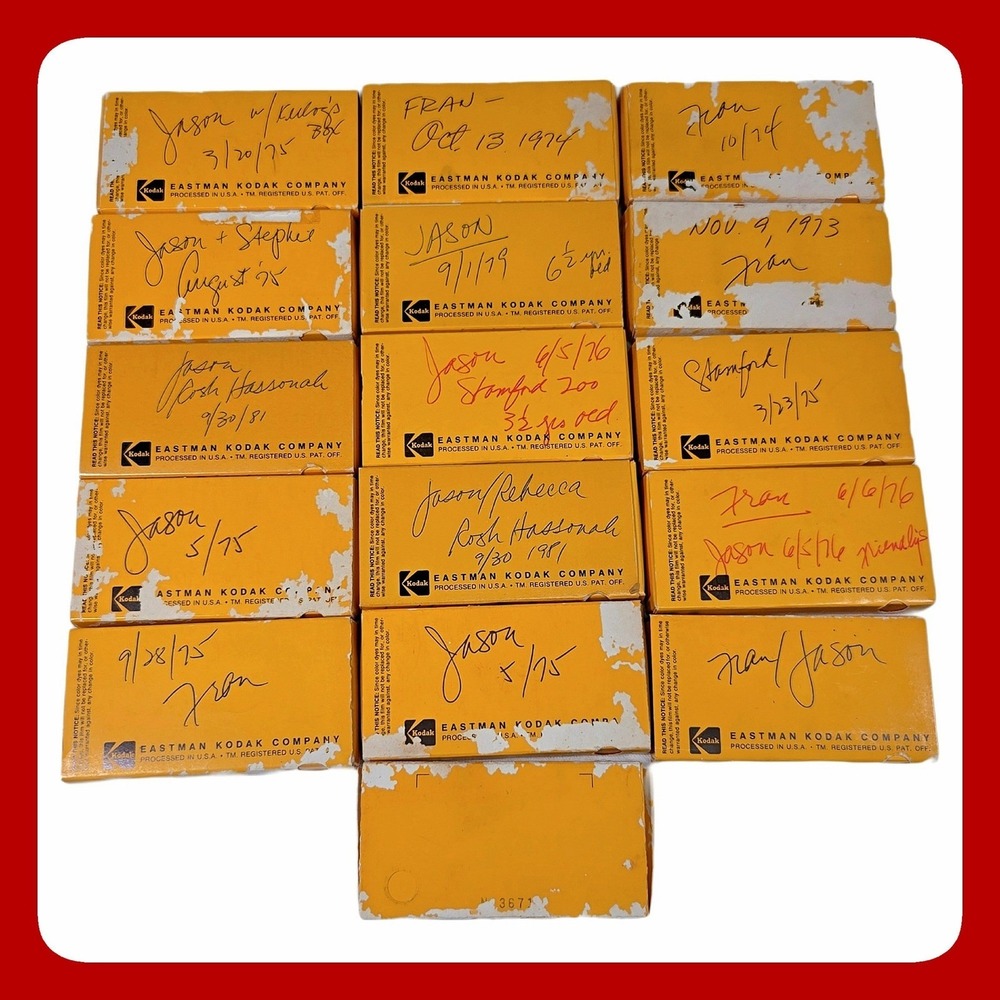 Kodak Vintage 35mm Film Slides Lot 16 Box Set Found Footage 1970s 1980s Retro